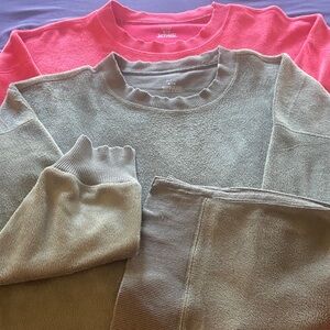 Aerie Women's Crew Neck Sweat Shirts- Orange and Green